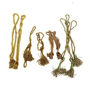 4 Random Sets of Vintage Tassels Multi Color Tie Backs